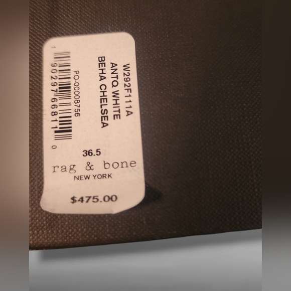 New $475 Rag & Bone Beha Chelsea Booties In Antique White Size: 36.5(US 6.5) - Picture 11 of 11